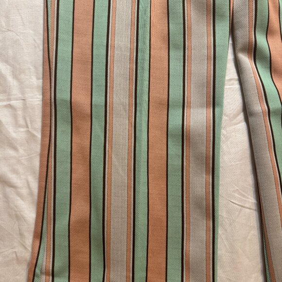 American Vintage Pink and Green Polyester Pull-On Bell Bottom Pants, 28 Waist - Picture 6 of 6